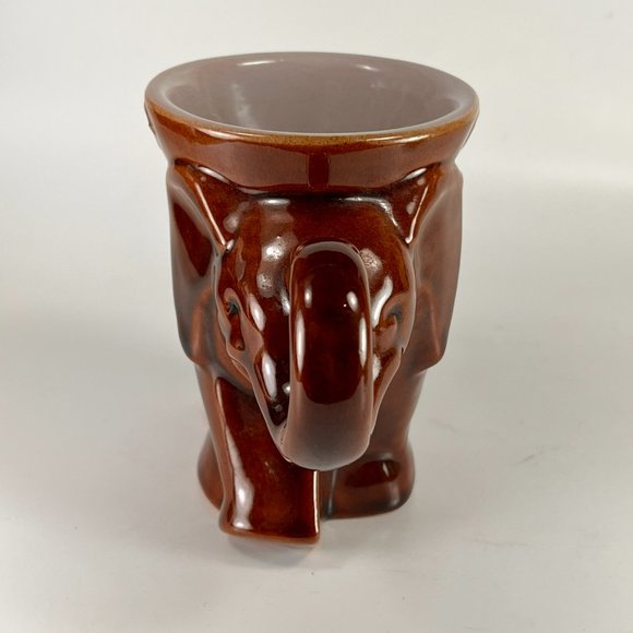 Vtg Frankoma Elephant Mug Cup Stoneware Glaze Brown Republican GOP Political 70s - Picture 3 of 13
